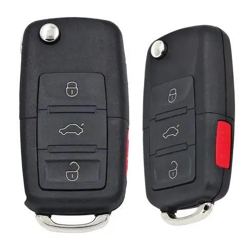 Ключ KeyDiy KD B01-3+1 в стиле VAG с кнопкой тревоги